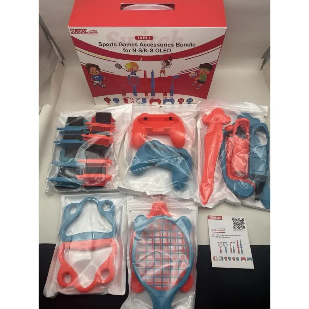 14 in 1 Sports Accessories Kit for Nintendo Switch/OLED Sports Games Bundle Kit